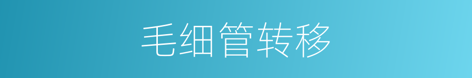 毛细管转移的同义词
