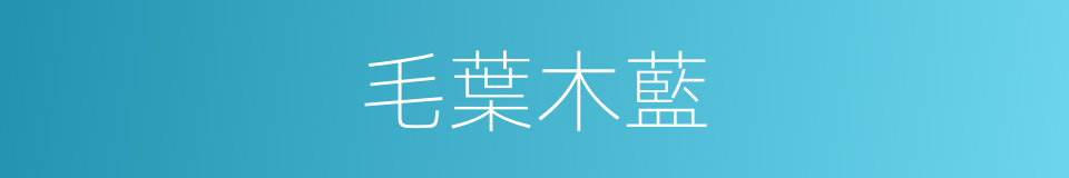 毛葉木藍的同義詞
