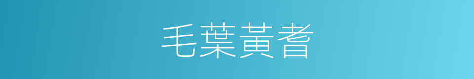 毛葉黃耆的同義詞