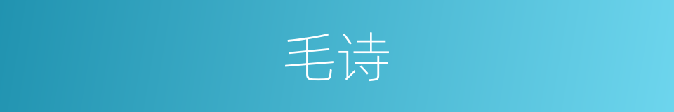 毛诗的意思