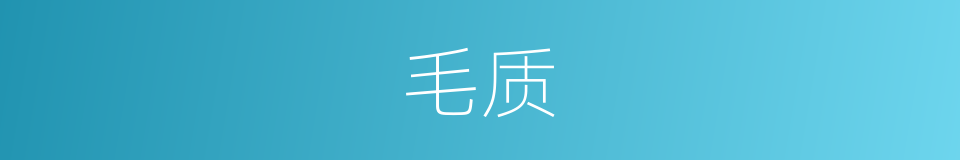 毛质的意思