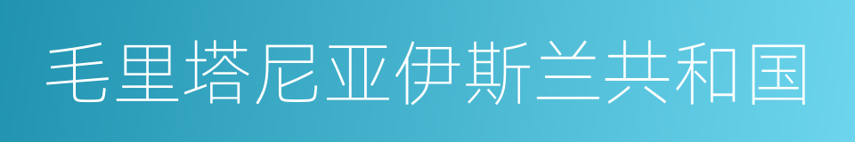 毛里塔尼亚伊斯兰共和国的同义词