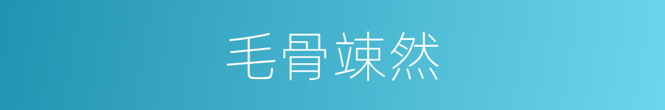 毛骨竦然的意思