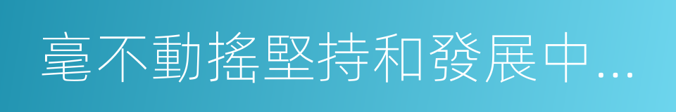 毫不動搖堅持和發展中國特色社會主義的同義詞