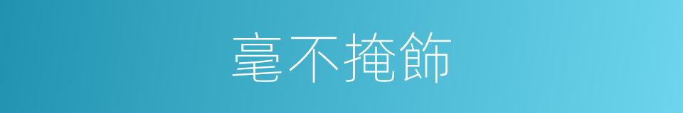 毫不掩飾的意思