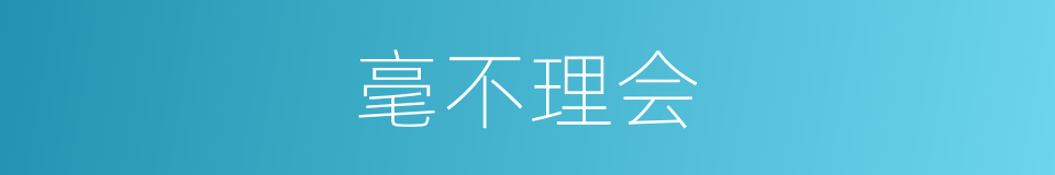 毫不理会的意思