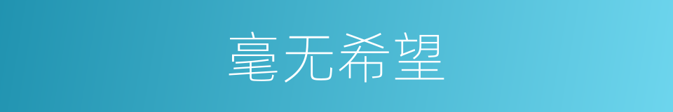 毫无希望的意思