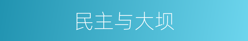 民主与大坝的同义词