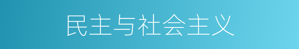 民主与社会主义的同义词