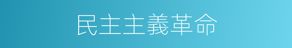 民主主義革命的同義詞