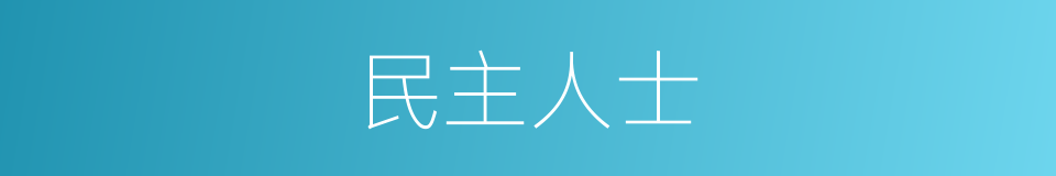 民主人士的意思