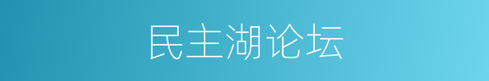 民主湖论坛的同义词