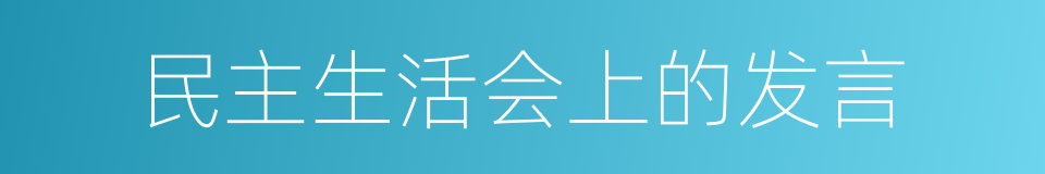 民主生活会上的发言的同义词