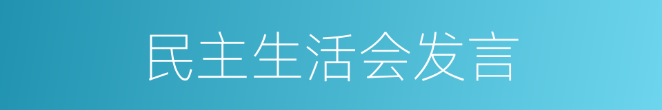 民主生活会发言的同义词