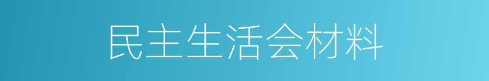 民主生活会材料的同义词