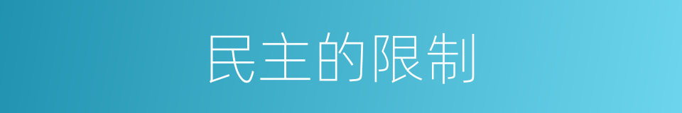 民主的限制的同义词