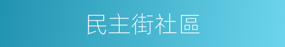 民主街社區的同義詞