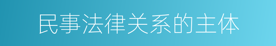 民事法律关系的主体的同义词