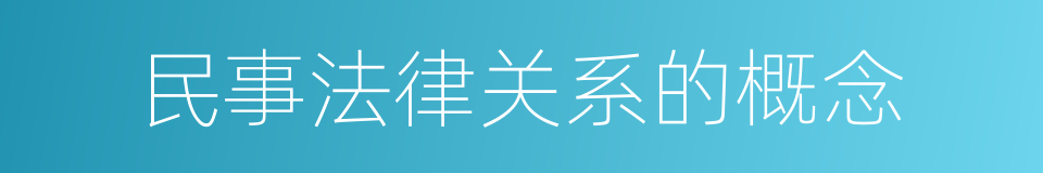 民事法律关系的概念的同义词