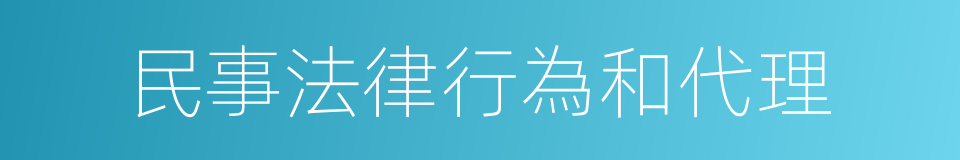 民事法律行為和代理的同義詞