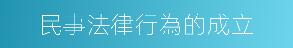 民事法律行為的成立的同義詞