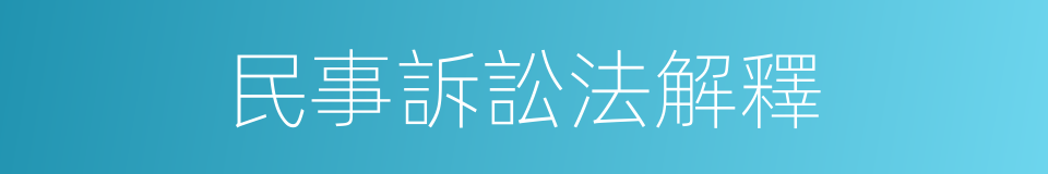 民事訴訟法解釋的同義詞