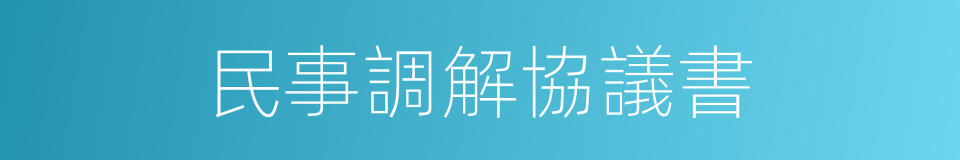 民事調解協議書的同義詞