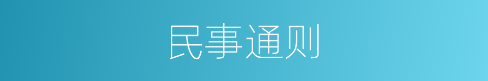 民事通则的同义词