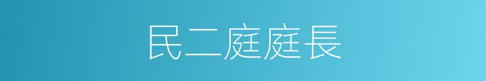 民二庭庭長的同義詞