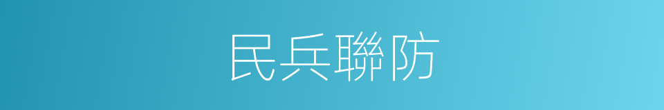 民兵聯防的同義詞