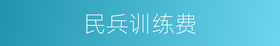 民兵训练费的同义词