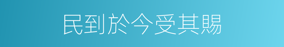 民到於今受其賜的同義詞