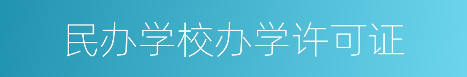 民办学校办学许可证的同义词