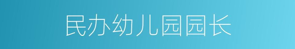 民办幼儿园园长的同义词