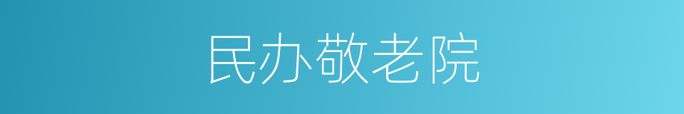 民办敬老院的同义词