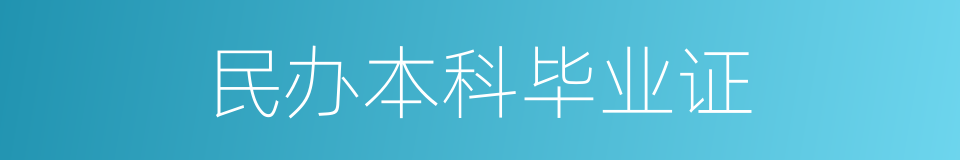 民办本科毕业证的同义词