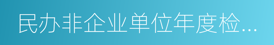 民办非企业单位年度检查办法的同义词