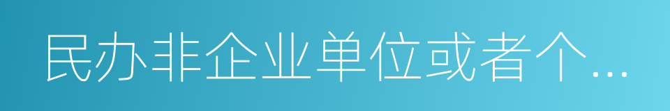 民办非企业单位或者个体工商户的同义词