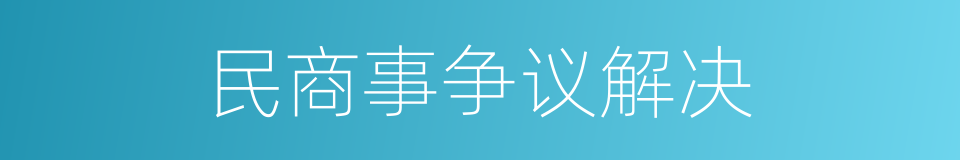 民商事争议解决的同义词