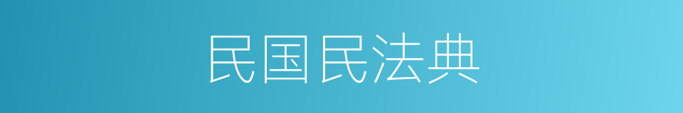 民国民法典的同义词