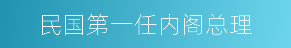 民国第一任内阁总理的同义词