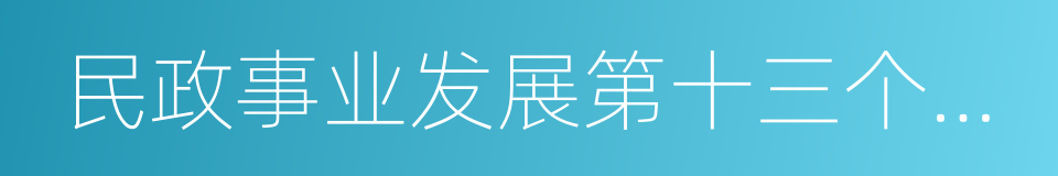 民政事业发展第十三个五年规划的同义词