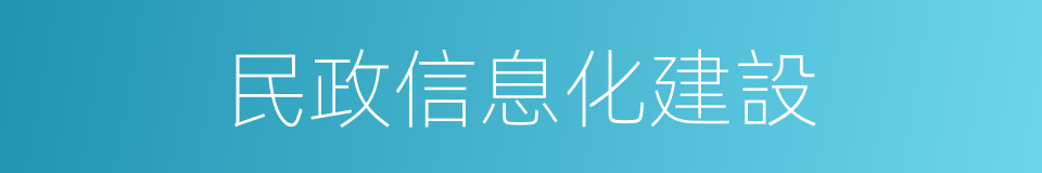 民政信息化建設的同義詞