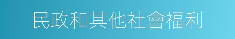 民政和其他社會福利的同義詞