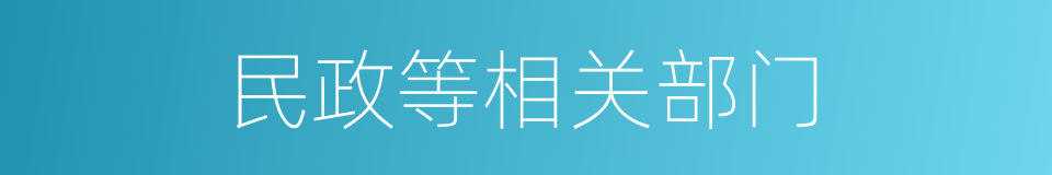 民政等相关部门的同义词