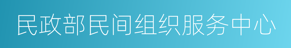 民政部民间组织服务中心的同义词