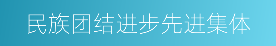 民族团结进步先进集体的同义词