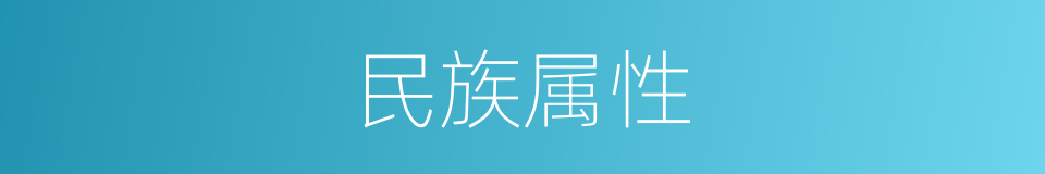 民族属性的同义词