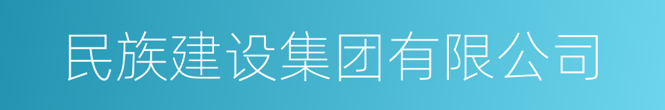 民族建设集团有限公司的同义词