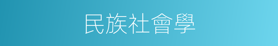民族社會學的同義詞